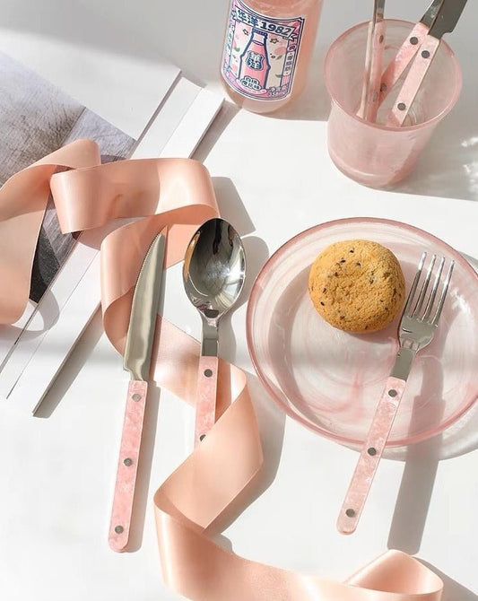10-Pcs Sleek Modern Pinky Flatware Silverware Flatware Set-1