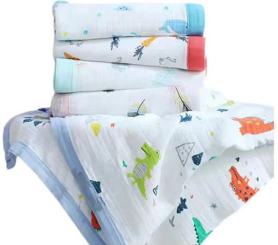 Bamboo Cotton 4-Layer Muslin Bath Towel and Swaddle