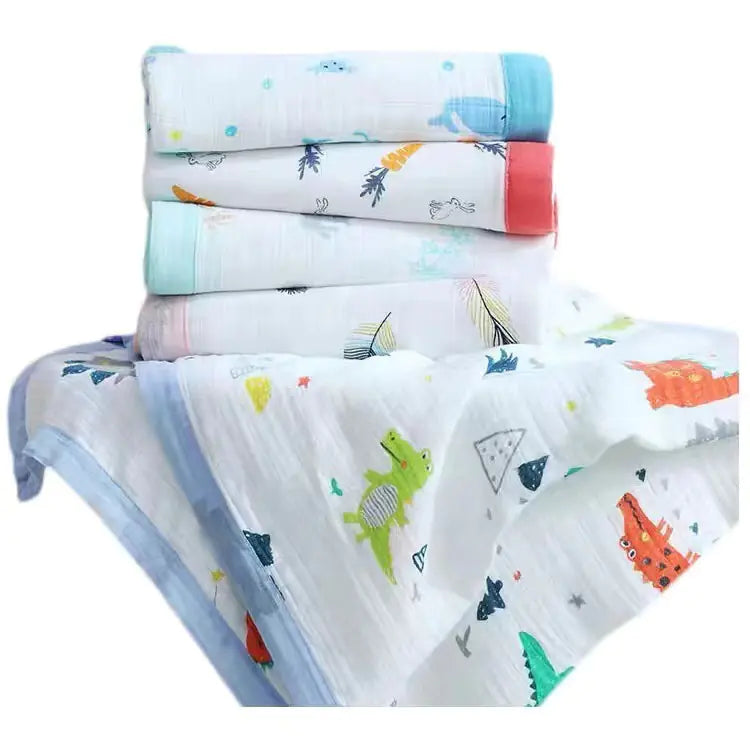 Bamboo Cotton 4-Layer Muslin Bath Towel and Swaddle
