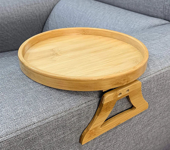 Foldable Round Bamboo Storage Tray with Legs