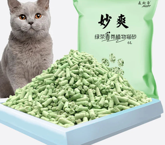 Green Tea Tofu Cat Litter, 6L Plant-Based Clumping