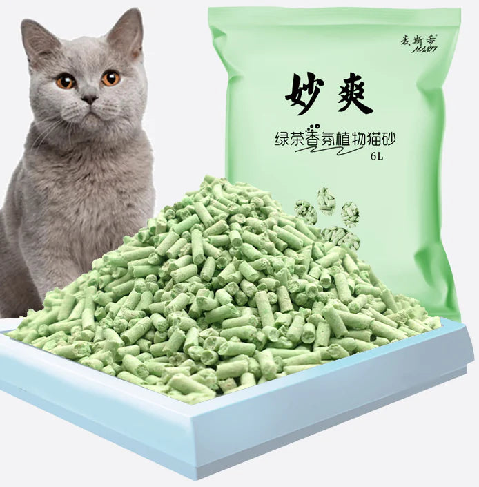 Green Tea Tofu Cat Litter, 6L Plant-Based Clumping