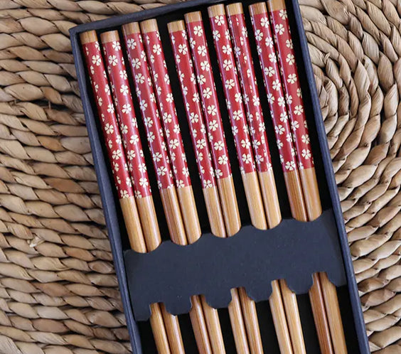 Kawashimaya Japanese Bamboo Chopsticks Set (5 Pairs)