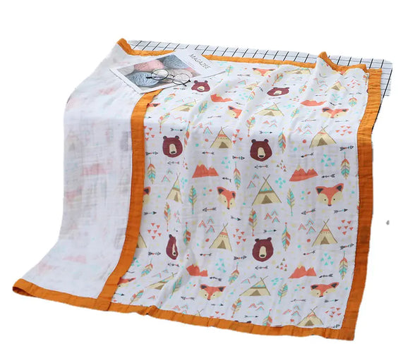 Bamboo Cotton 4-Layer Muslin Bath Towel and Swaddle