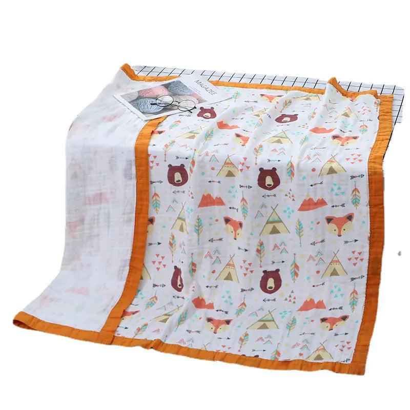 Bamboo Cotton 4-Layer Muslin Bath Towel and Swaddle
