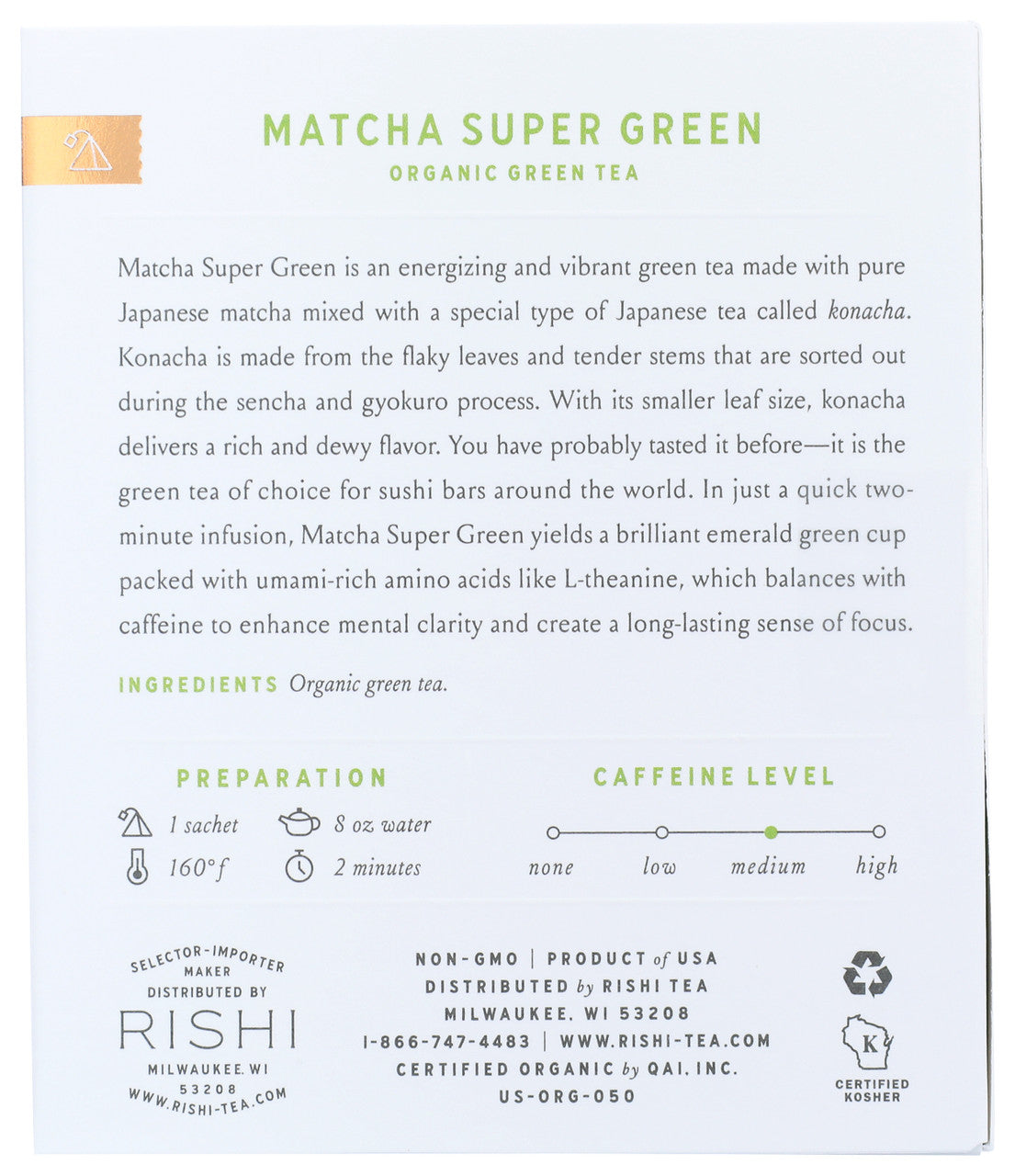Rishi Tea Matcha Super Green (6x15 BAG)-1