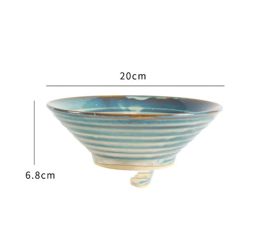 Ceramic Soup Bowl with Bamboo Hat Lid