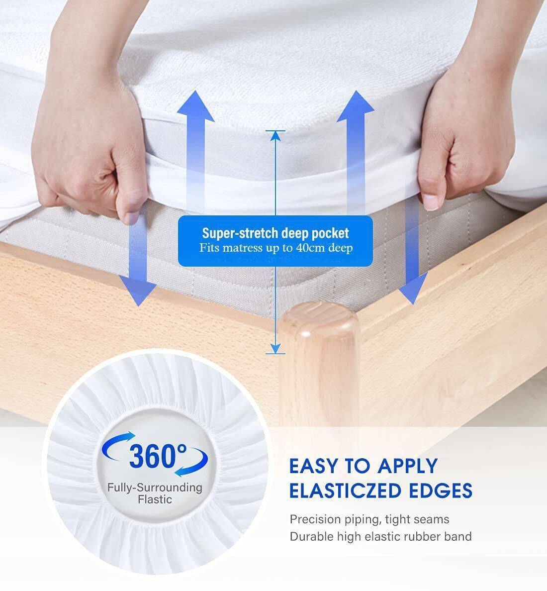 Terry Cotton Fitted Mattress Protector Waterproof