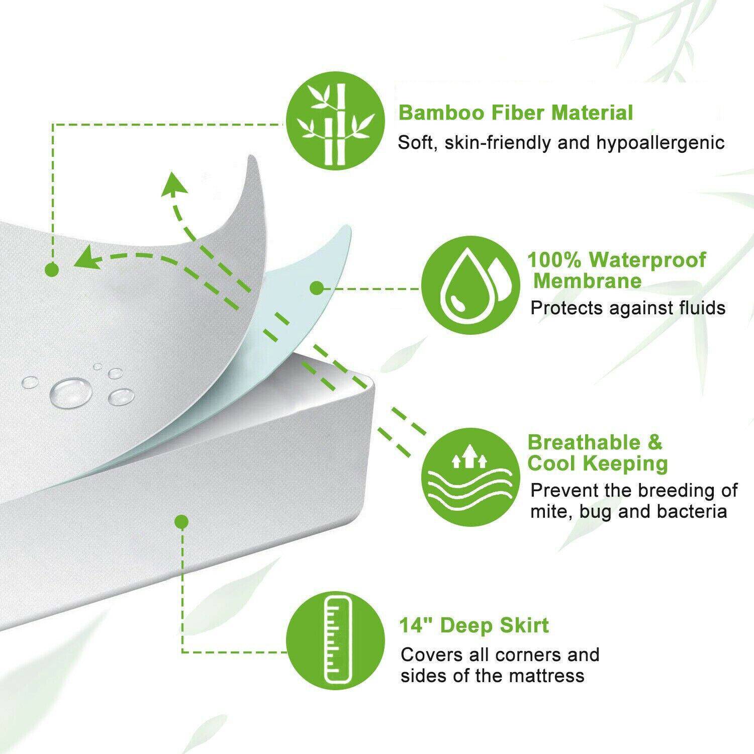 Waterproof Bamboo Mattress Protector