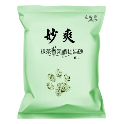 Green Tea Tofu Cat Litter, 6L Plant-Based Clumping