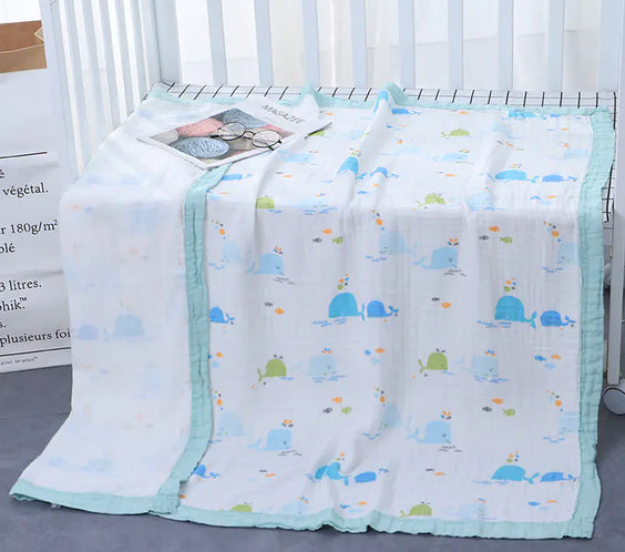 Bamboo Cotton 4-Layer Muslin Bath Towel and Swaddle