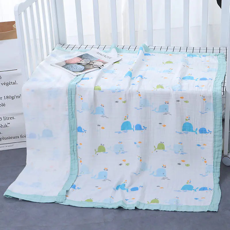 Bamboo Cotton 4-Layer Muslin Bath Towel and Swaddle