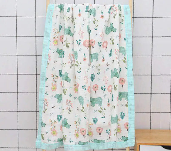 Bamboo Cotton 4-Layer Muslin Bath Towel and Swaddle