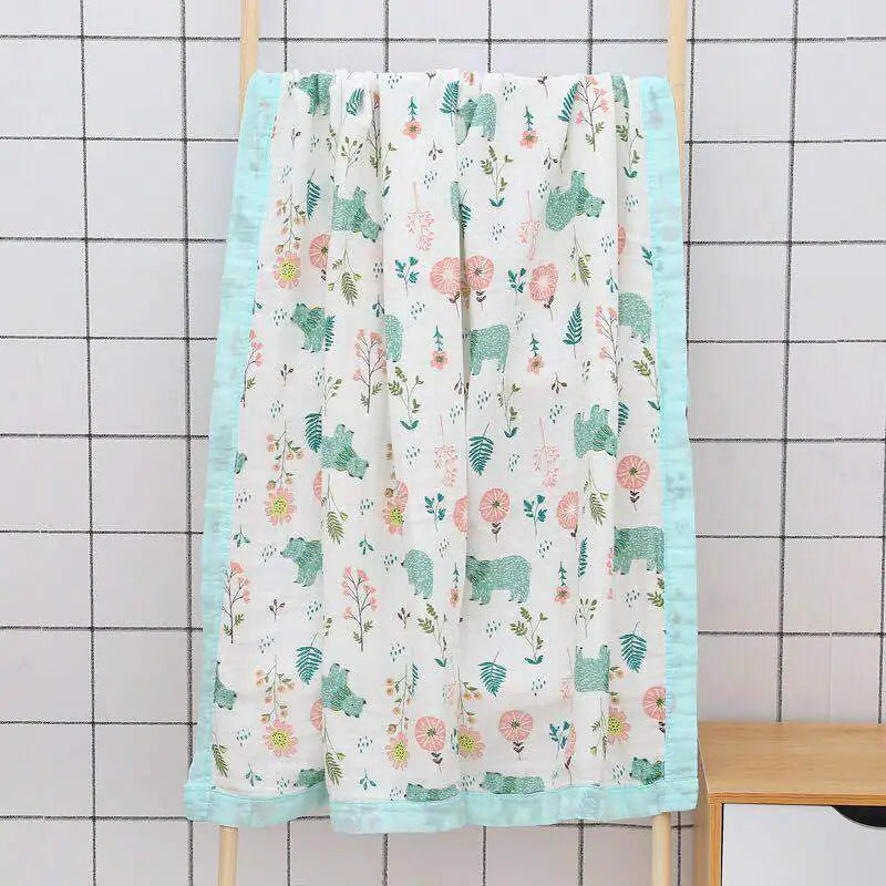 Bamboo Cotton 4-Layer Muslin Bath Towel and Swaddle