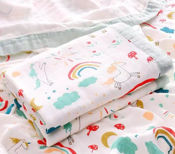 Bamboo Cotton 4-Layer Muslin Bath Towel and Swaddle