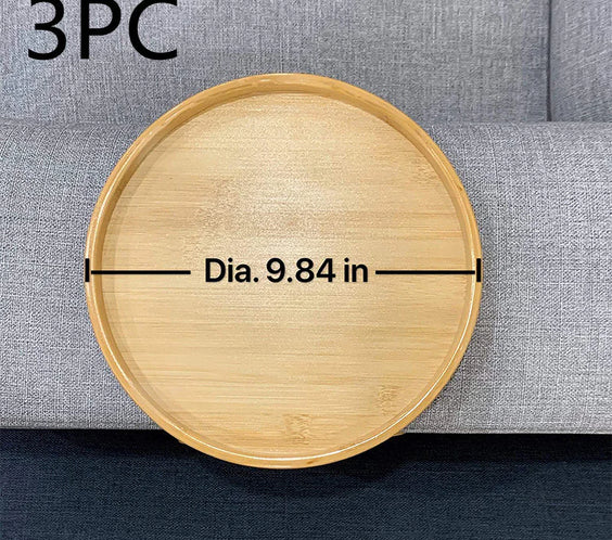Foldable Round Bamboo Storage Tray with Legs