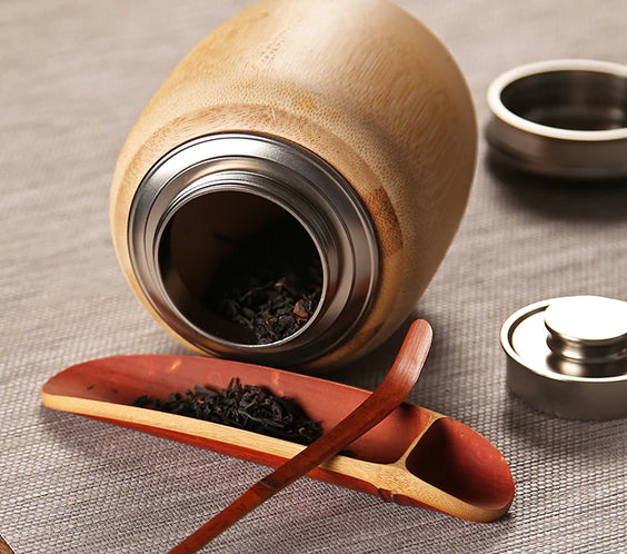 Bamboo Tea Canister and Tea Awakening Box