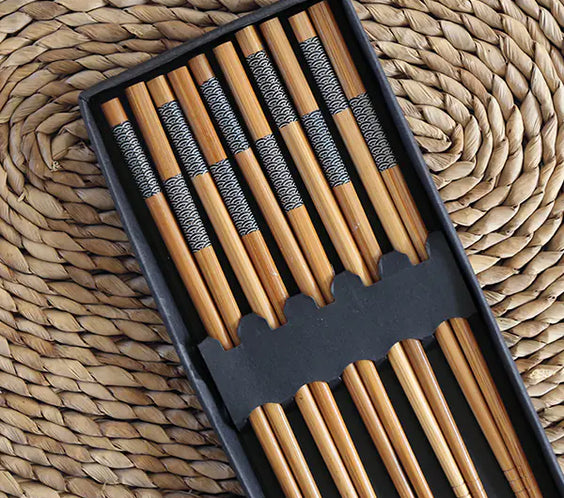 Kawashimaya Japanese Bamboo Chopsticks Set (5 Pairs)