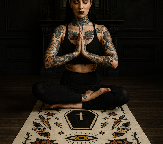 Baby Bat, Big Grip — Tattoo Series Yoga Mat | Yune Yoga-1