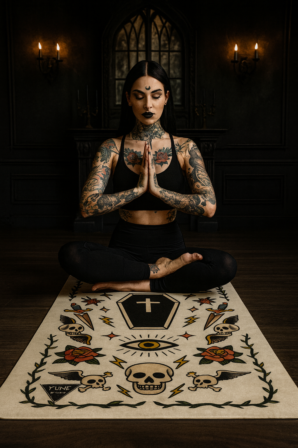 Baby Bat, Big Grip — Tattoo Series Yoga Mat | Yune Yoga-1