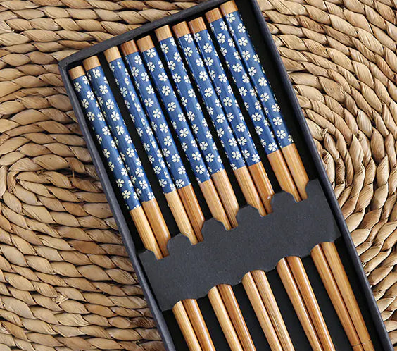 Kawashimaya Japanese Bamboo Chopsticks Set (5 Pairs)