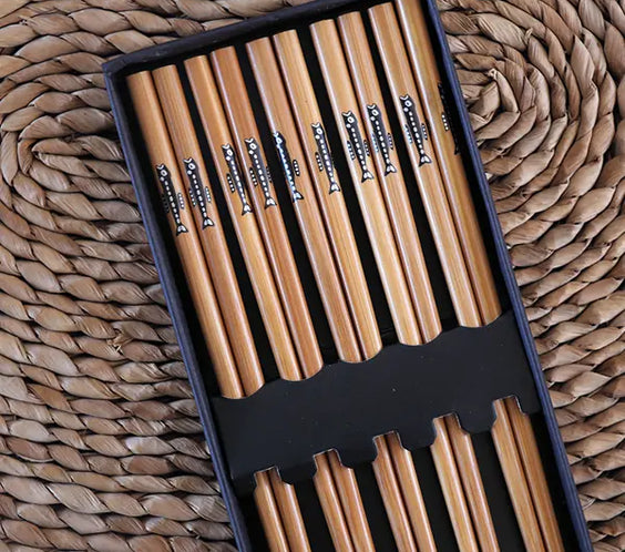 Kawashimaya Japanese Bamboo Chopsticks Set (5 Pairs)