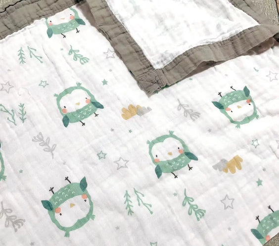 Bamboo Cotton 4-Layer Muslin Bath Towel and Swaddle