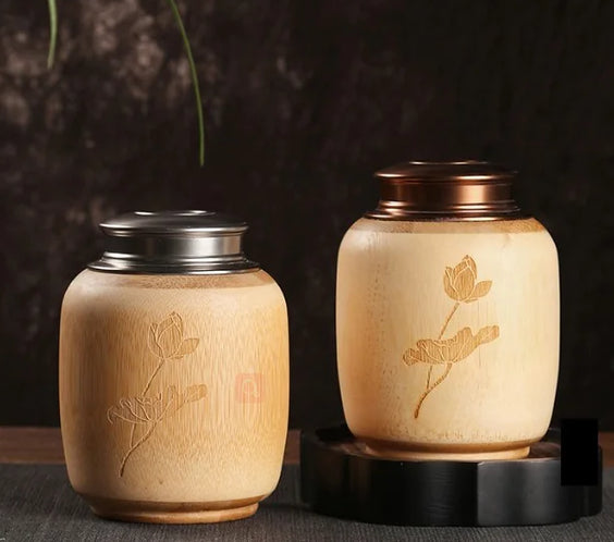 Bamboo Tea Canister and Tea Awakening Box
