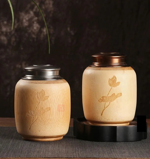 Bamboo Tea Canister and Tea Awakening Box