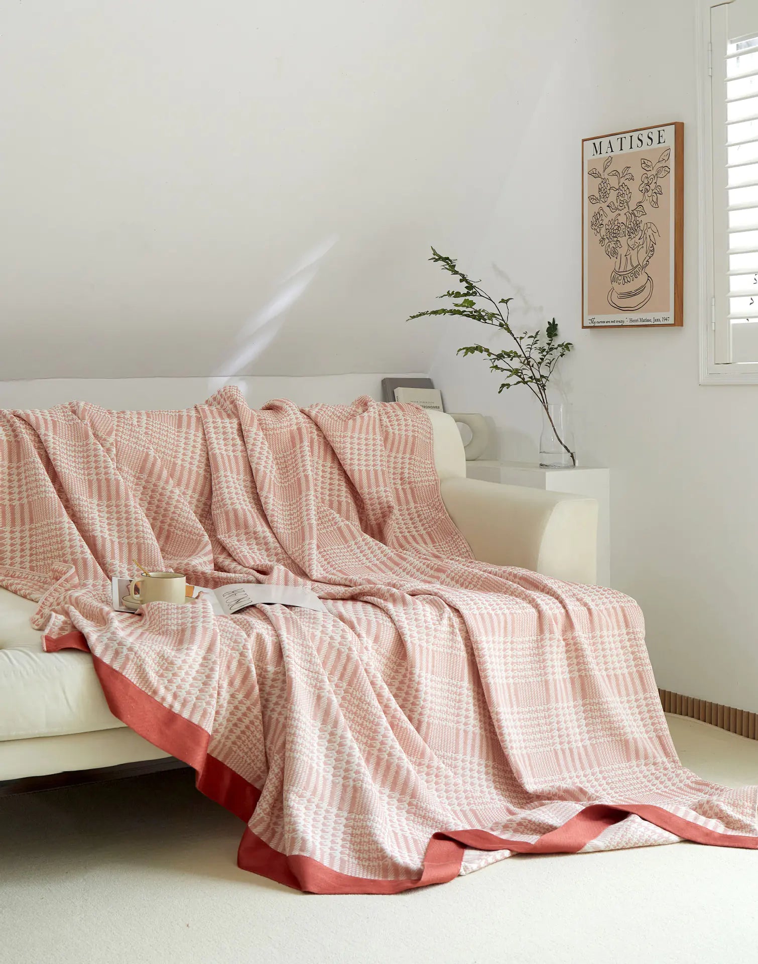 New Tassel Bamboo Fiber Towel Blanket with Jacquard Design