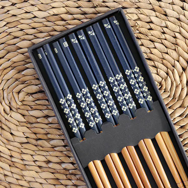 Kawashimaya Japanese Bamboo Chopsticks Set (5 Pairs)