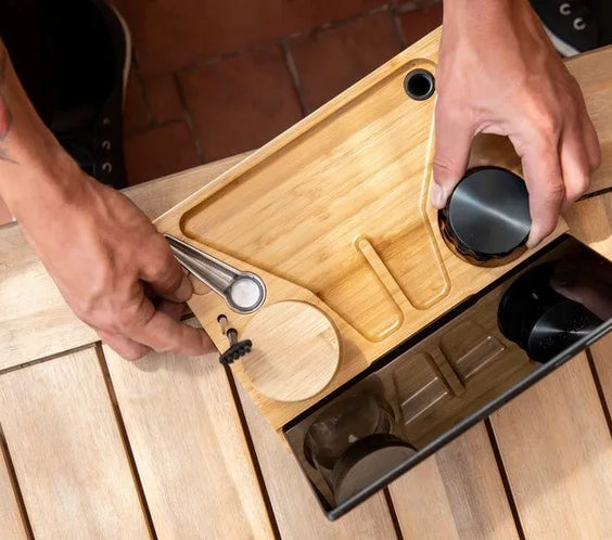 Removable Tray Bamboo Storage Box