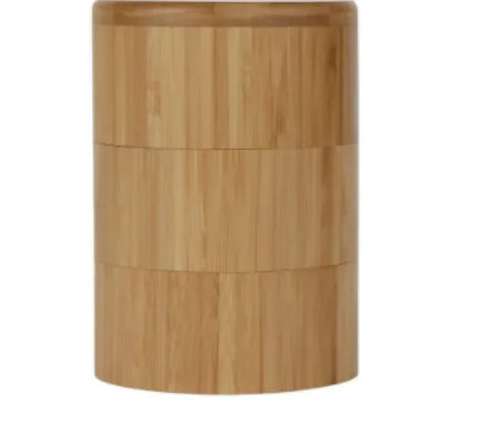 Round Bamboo Spice Box