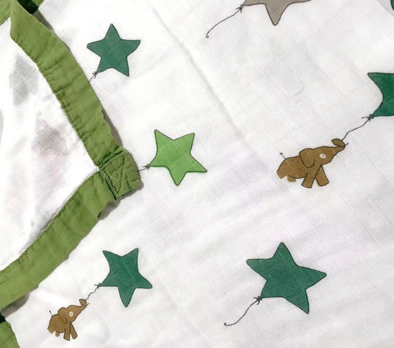 Bamboo Cotton 4-Layer Muslin Bath Towel and Swaddle