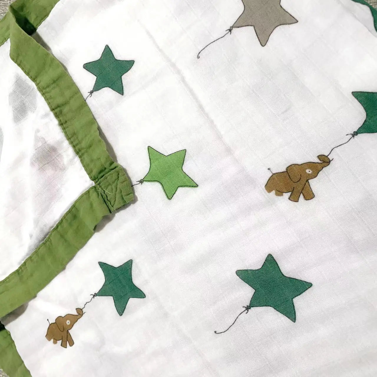 Bamboo Cotton 4-Layer Muslin Bath Towel and Swaddle