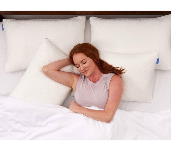 Queen Shredded Memory Foam Pillow with Luxury Soft Cool Bamboo Breathable Cover-0