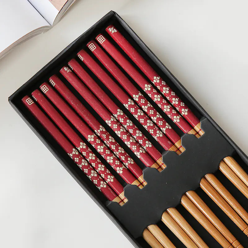 Kawashimaya Japanese Bamboo Chopsticks Set (5 Pairs)