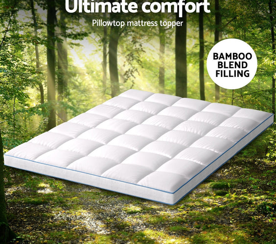 NNEDSZ Giselle Bedding Mattress Topper Pillowtop Bamboo 10cm Queen-3