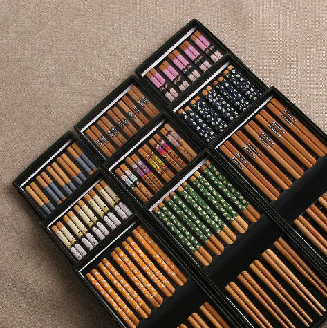 Kawashimaya Japanese Bamboo Chopsticks Set (5 Pairs)