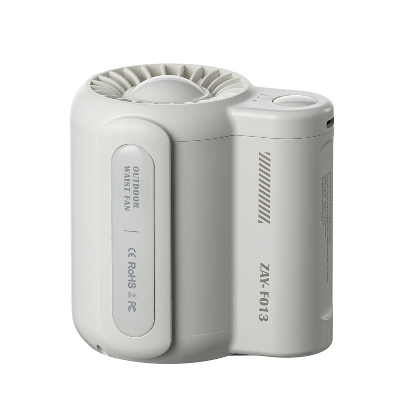 NNEDSZ White Outdoor Waist Fan - Portable Wearable Fan for Hands-Free Cooling-0