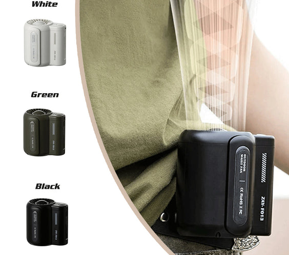 NNEDSZ White Outdoor Waist Fan - Portable Wearable Fan for Hands-Free Cooling-1