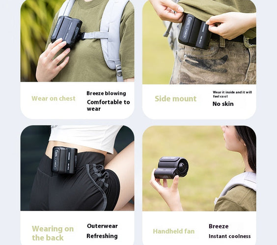 NNEDSZ White Outdoor Waist Fan - Portable Wearable Fan for Hands-Free Cooling-4
