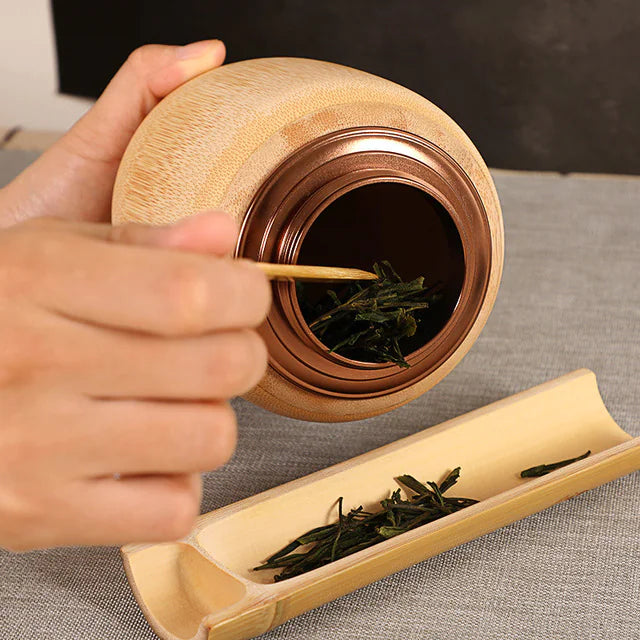 Bamboo Tea Canister and Tea Awakening Box
