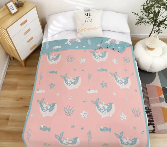 Bamboo Fiber Soft Summer Blanket with Wide Edges