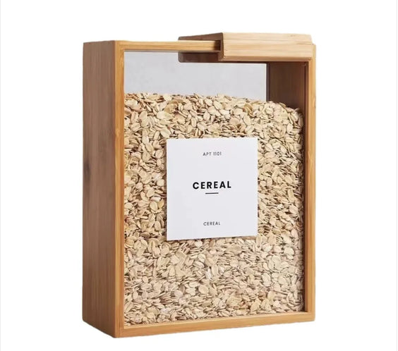 Bamboo Sliding Lid Grain Storage Box