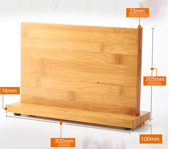 Bamboo Magnetic Knife Holder with Wooden Base