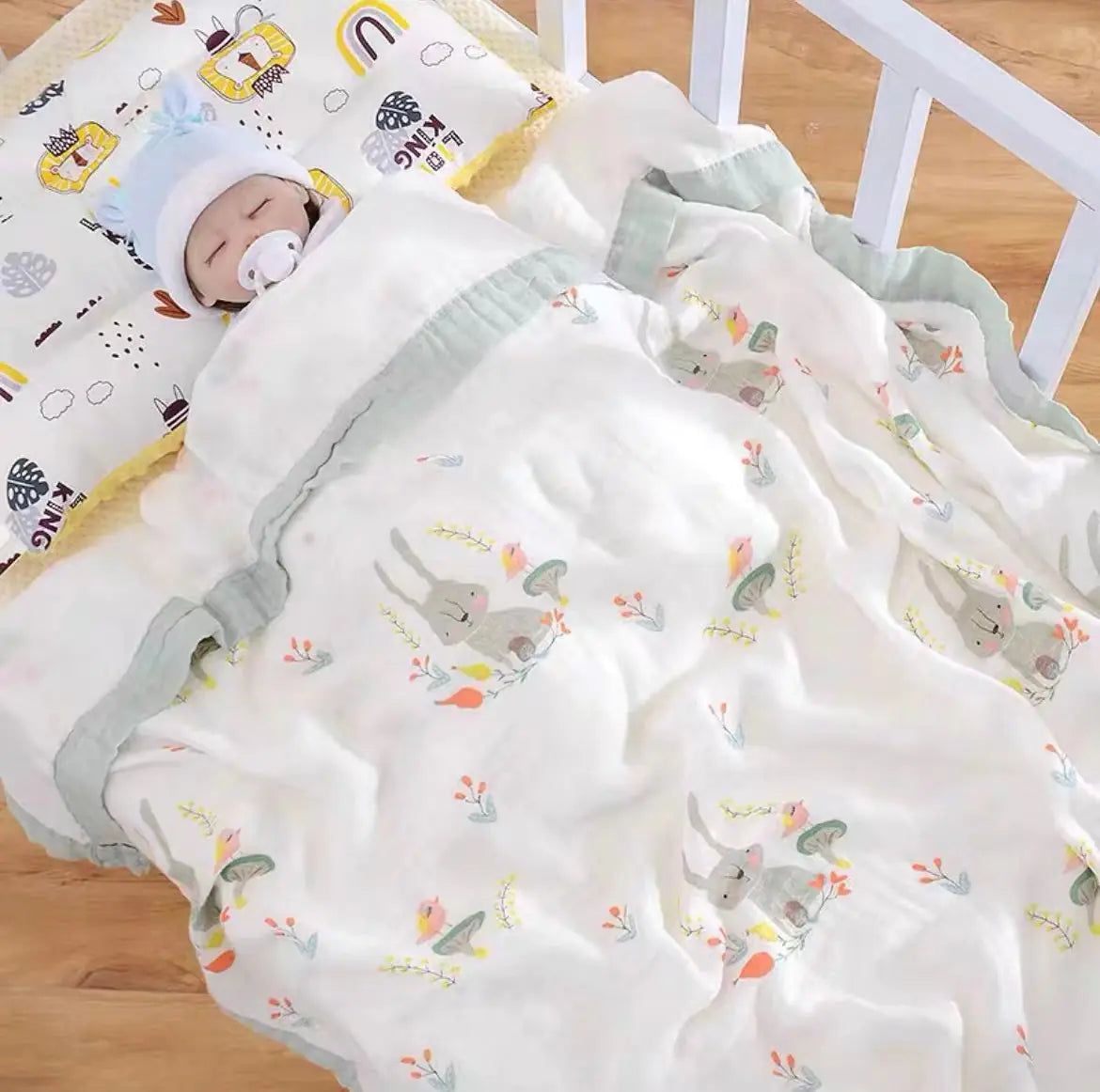 Bamboo Cotton 4-Layer Muslin Bath Towel and Swaddle