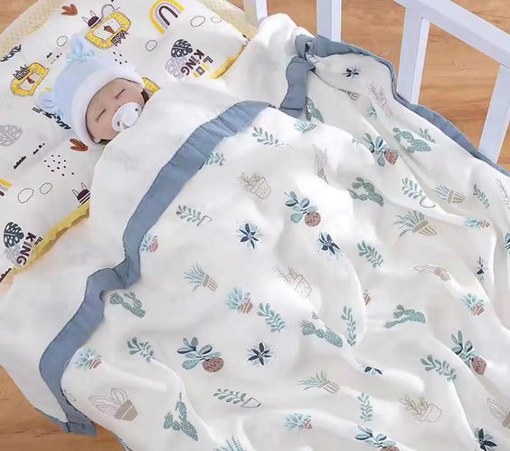 Bamboo Cotton 4-Layer Muslin Bath Towel and Swaddle