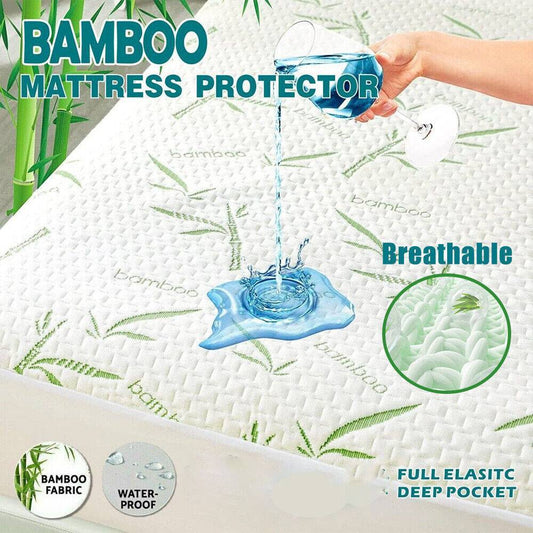 Waterproof Bamboo Fully Fitted Mattress Protector Single KS Double Queen King