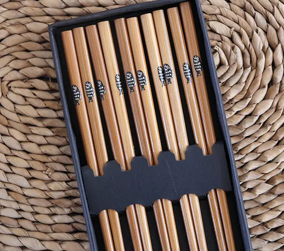 Kawashimaya Japanese Bamboo Chopsticks Set (5 Pairs)